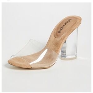 Jeffrey Campbell Women's Clear Lucite Heel‎ Mules Slides Size 7.5